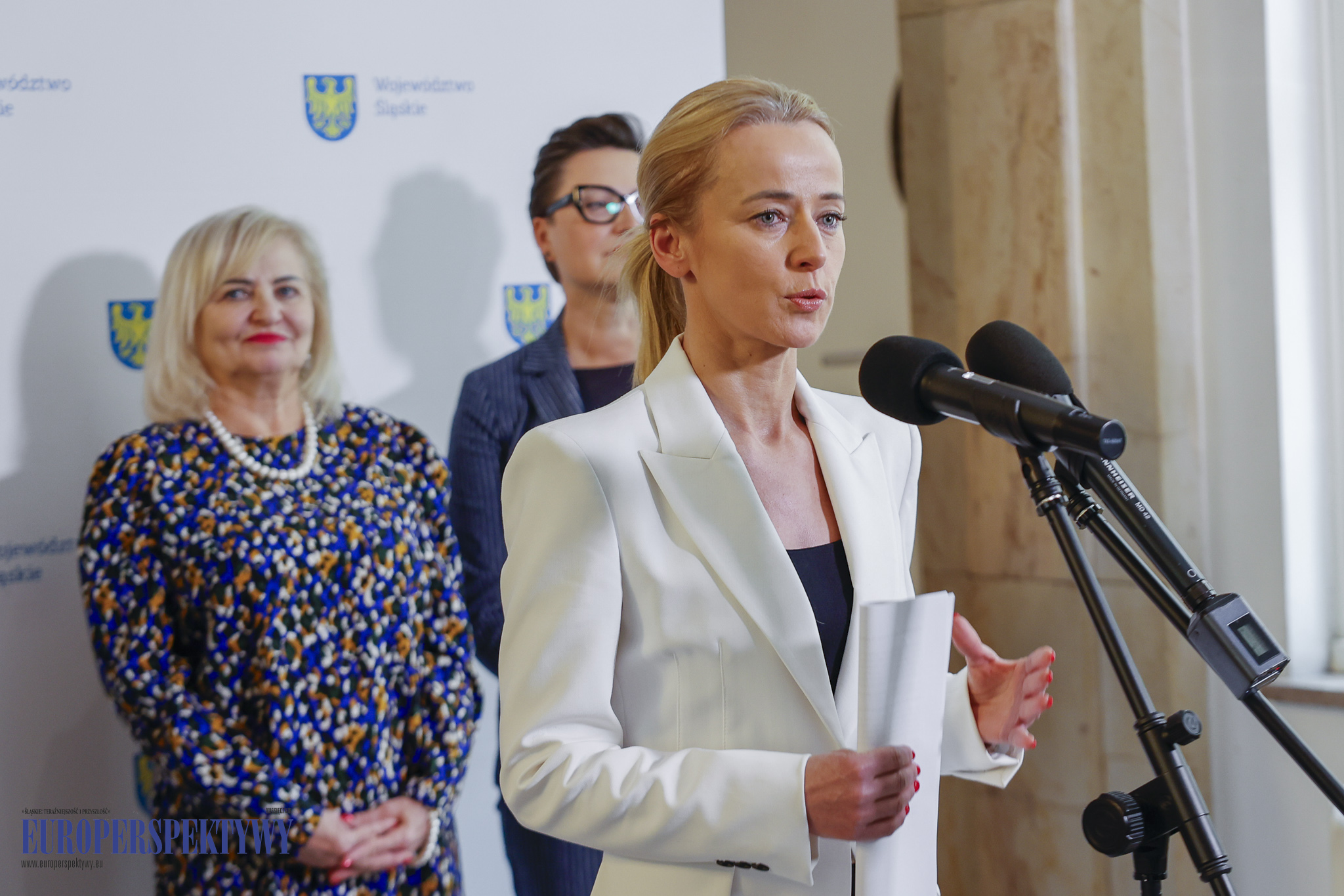 Na zdjęciu Wicemarszałek Województwa Anna Jedynak-Rykała, która brała udział w briefingu dot. uruchomieniu programu in vitro w województwie śląskim. Spotkanie odbyło się w Śląskim Urzędzie Wojewódzkim w Katowicach. W spotkaniu udział wzięli także: Wicemarszałek Województwa Łukasz Czopik, Wiceprzewodnicząca Sejmiku Województwa Śląskiego Urszula Koszutska, radna Sejmiku Województwa Śląskiego Alina Bendarz oraz Katarzyna Stachowicz – działaczka społeczna i Prezeska Fundacji Katarzyny Stachowicz Pokonaj Raka.