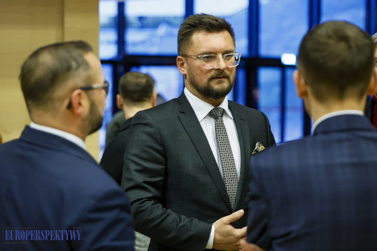 Zdjęcie przedstawiające Prezydenta Katowic – Marcina Krupę – prelegenta w trakcie debaty się debata “Quo vadis Katowice?”, czyli wydarzenia, które połączone było z otwartym spotkaniem Firm Członkowskich RIG w Katowicach.