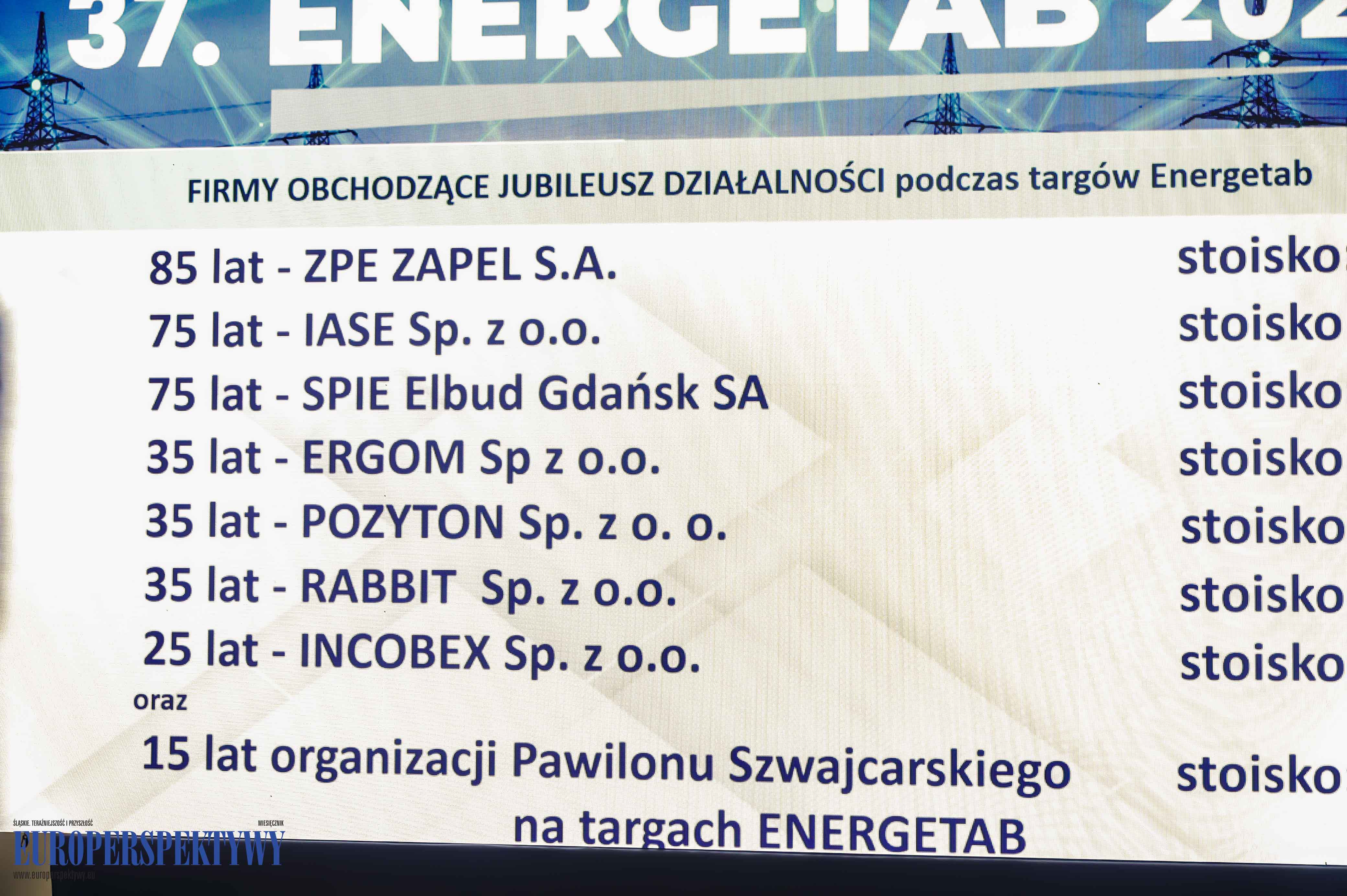 Europerspektywy XXXVII Energetab pod znakiem jubileuszu ZIAD Bielsko-Biała