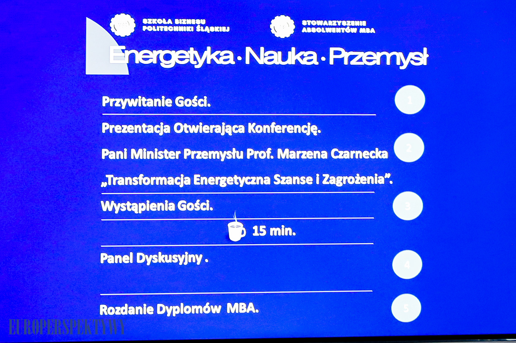 Europerspektywy Konferencja „Energetyka – Nauka – Przemysł” oraz wręczenie dyplomów MBA