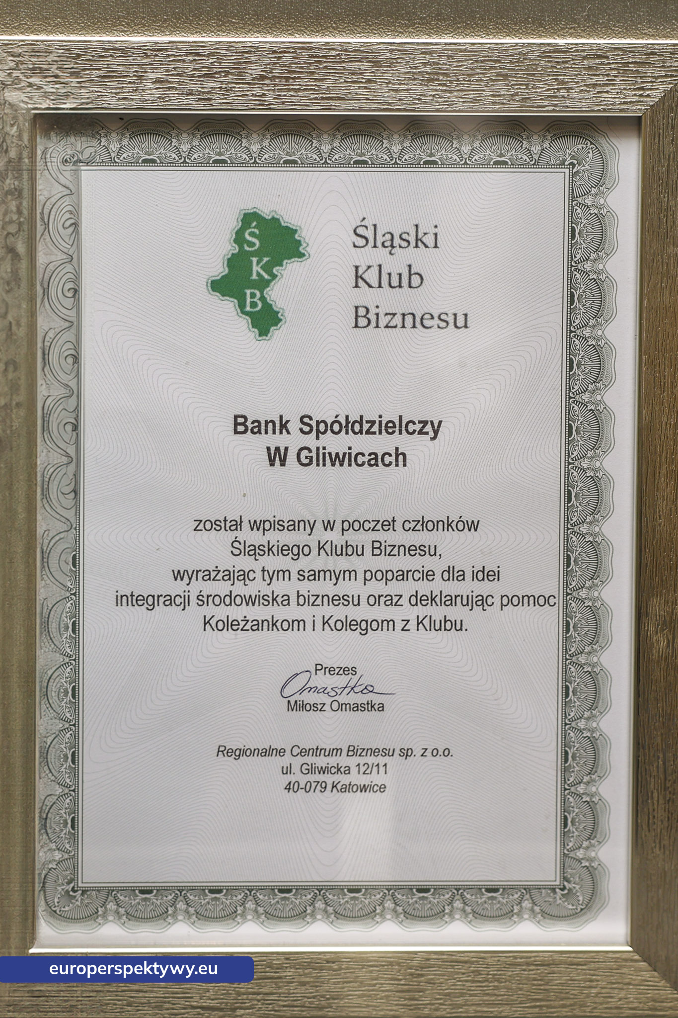 Europerspektywy-104 Europerspektywy Śląski Klub Biznesu i Bank Spółdzielczy w Gliwicach razem dla przedsiębiorców