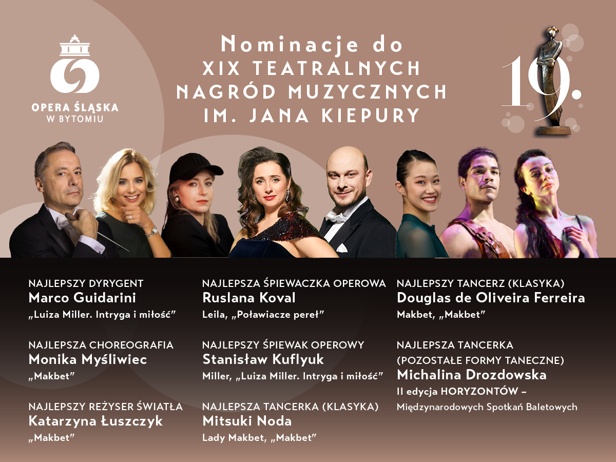 Opera Śląska z 8 nominacjami w XIX Teatralnych Nagrodach Muzycznych im. Jana Kiepury
