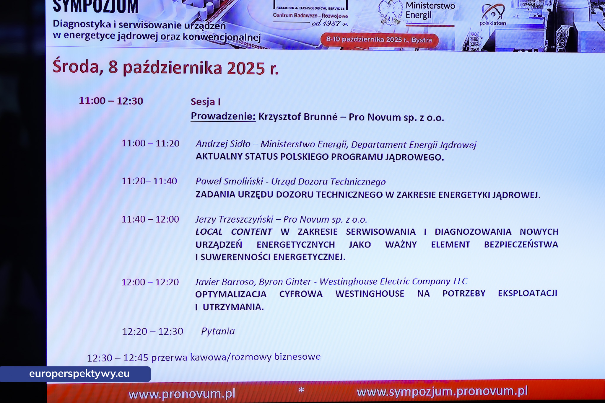 Sympozjum Pronovum dzień 1 2025-77 Europerspektywy Diagnostyka i serwisowanie urządzeń w energetyce jądrowej – relacja z pierwszego dnia sympozjum Pro Novum