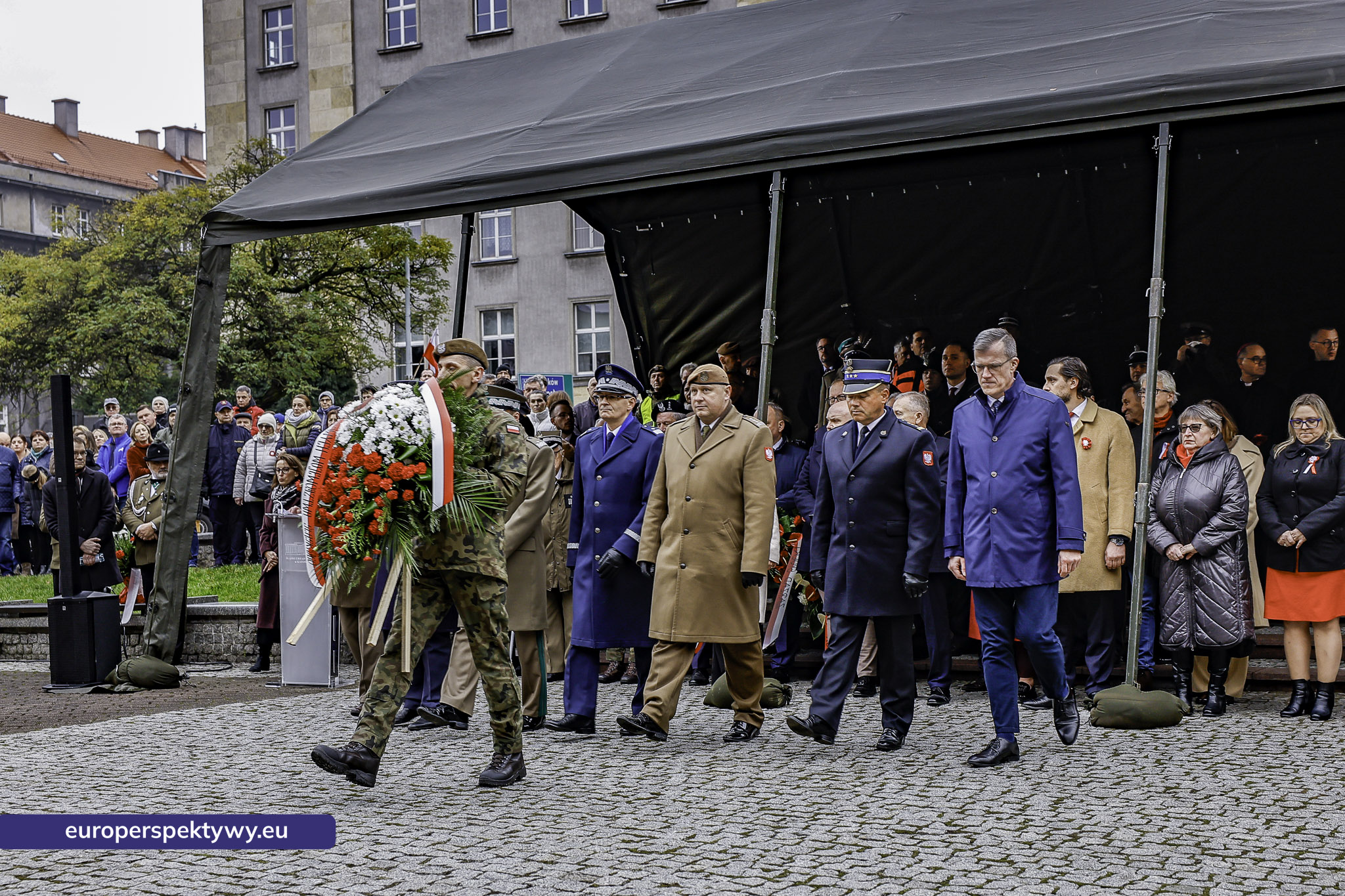 Narodowe Święto Niepodległości w Katowicach przed pomnikiem Józefa Piłsudskiego-100 Europerspektywy Święto Niepodległości: wojewódzkie obchody w Katowicach