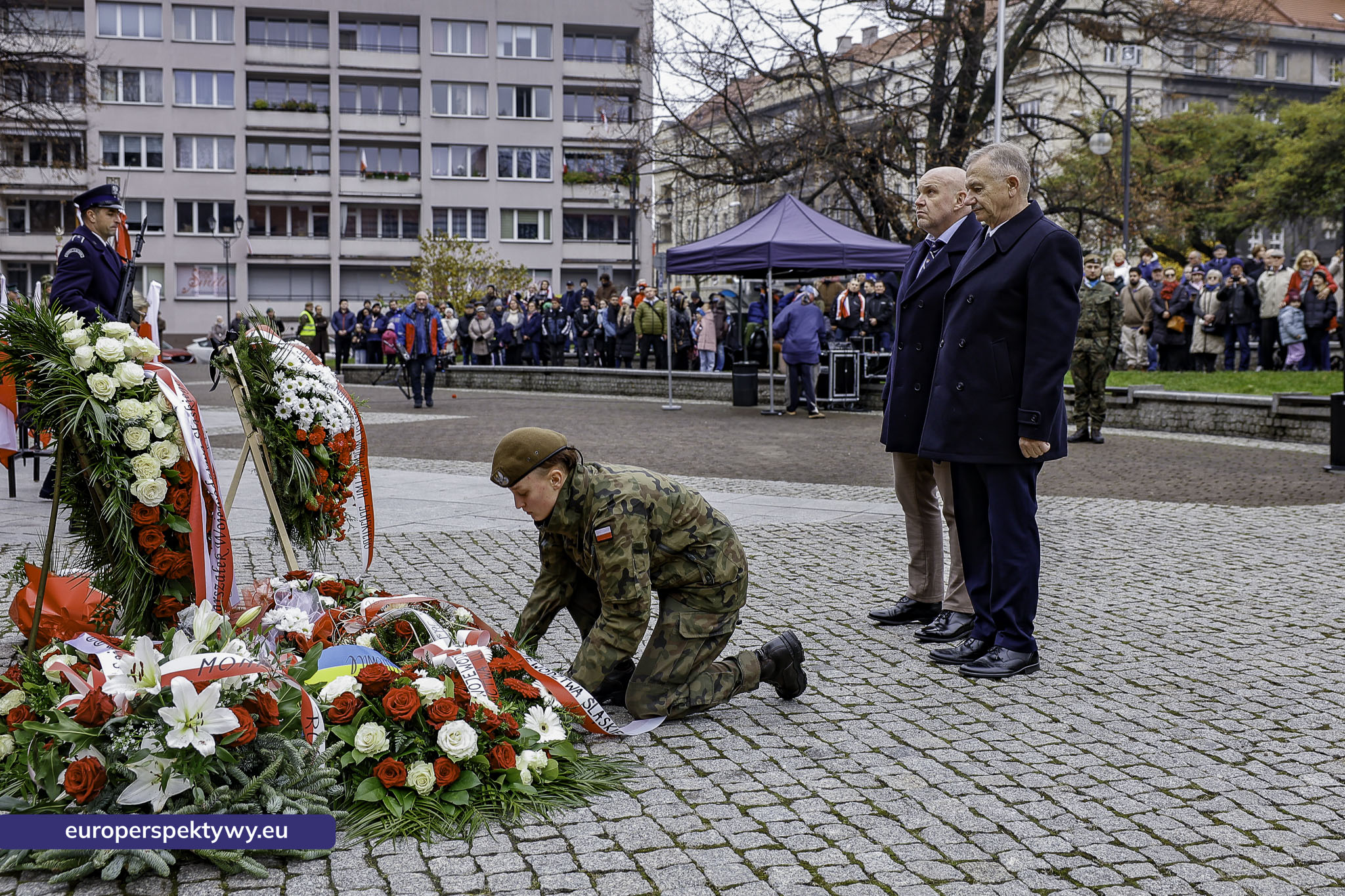 Narodowe Święto Niepodległości w Katowicach przed pomnikiem Józefa Piłsudskiego-109 Europerspektywy Święto Niepodległości: wojewódzkie obchody w Katowicach
