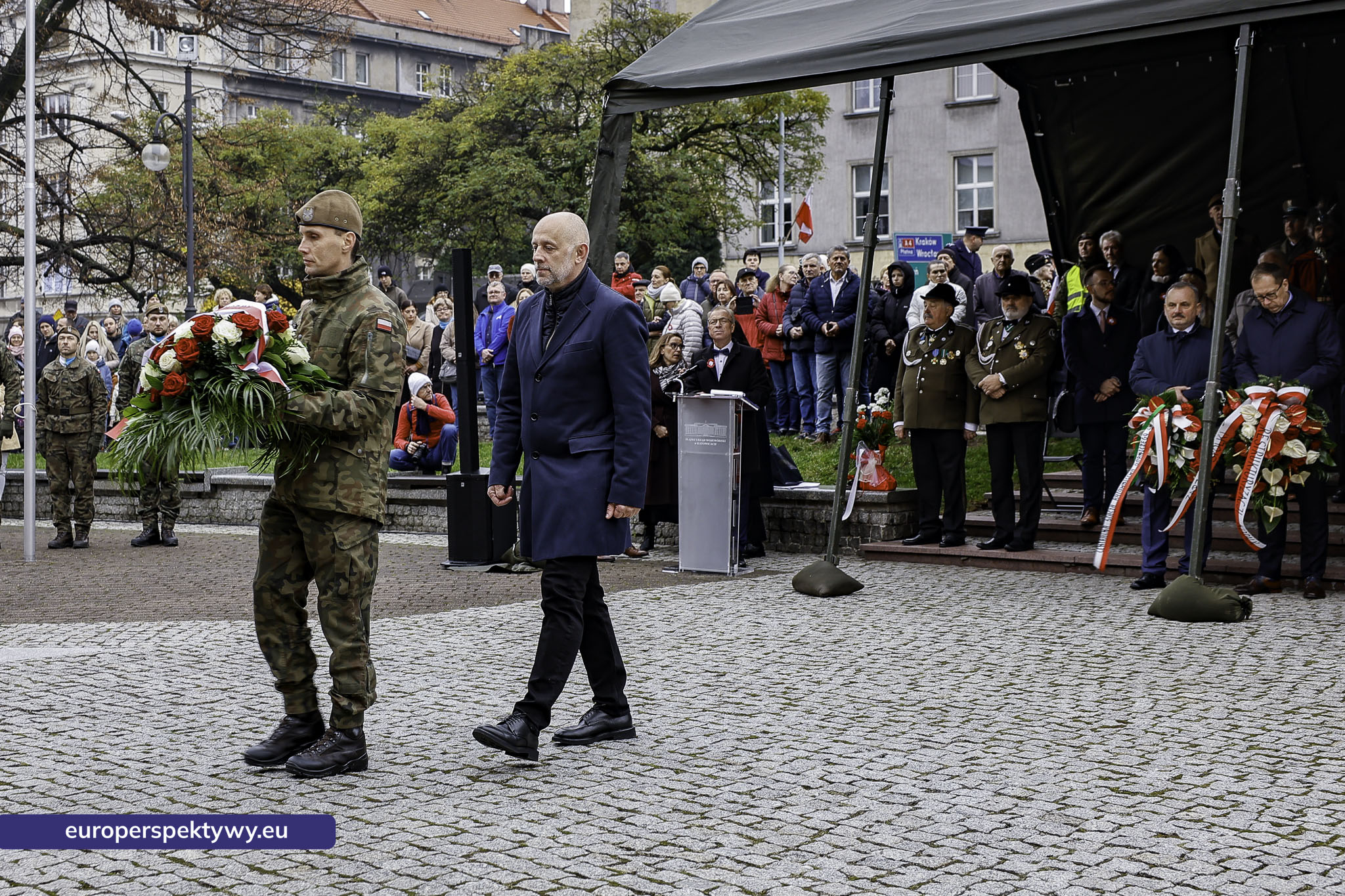 Narodowe Święto Niepodległości w Katowicach przed pomnikiem Józefa Piłsudskiego-121 Europerspektywy Święto Niepodległości: wojewódzkie obchody w Katowicach
