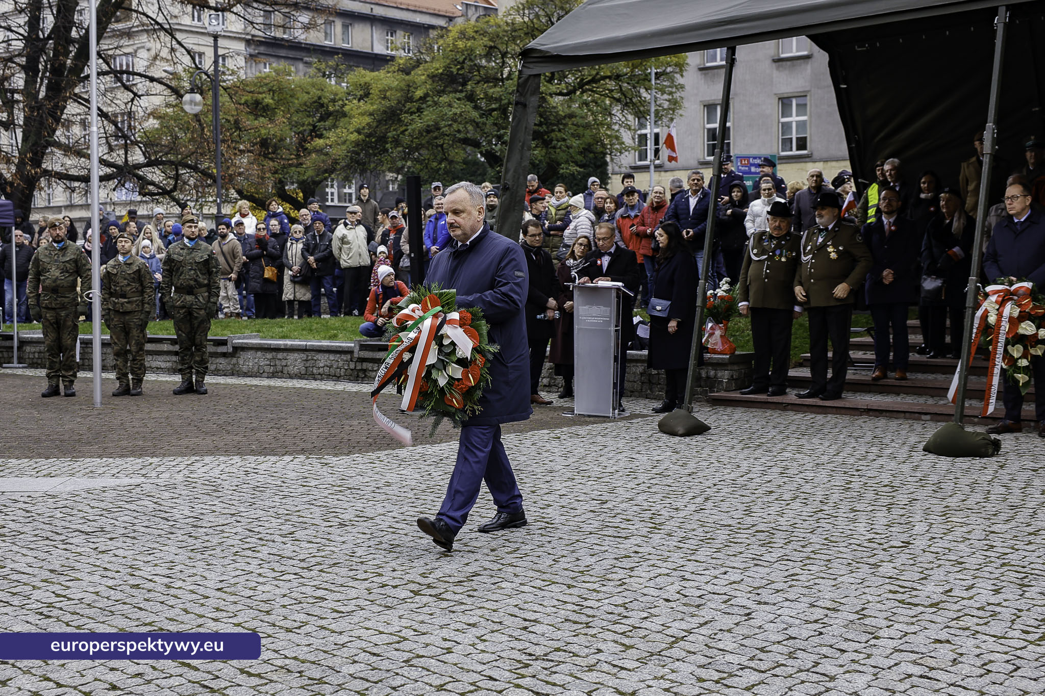 Narodowe Święto Niepodległości w Katowicach przed pomnikiem Józefa Piłsudskiego-123 Europerspektywy Święto Niepodległości: wojewódzkie obchody w Katowicach