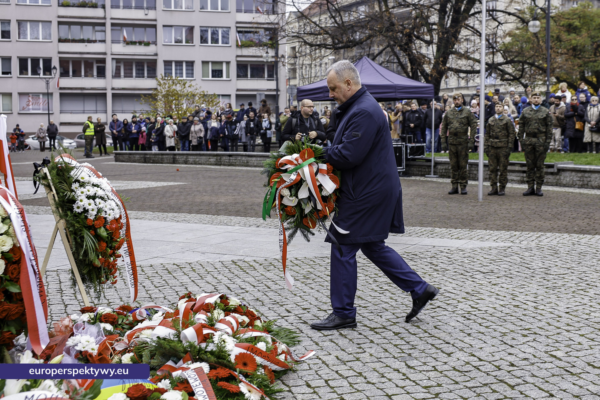 Narodowe Święto Niepodległości w Katowicach przed pomnikiem Józefa Piłsudskiego-124 Europerspektywy Święto Niepodległości: wojewódzkie obchody w Katowicach
