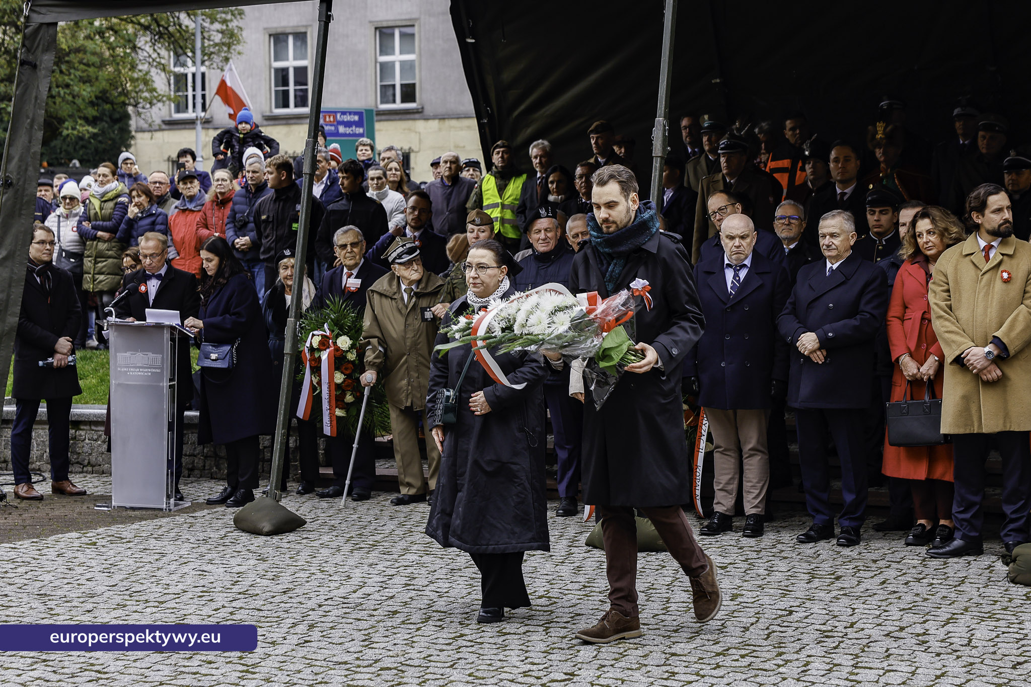 Narodowe Święto Niepodległości w Katowicach przed pomnikiem Józefa Piłsudskiego-92 Europerspektywy Święto Niepodległości: wojewódzkie obchody w Katowicach