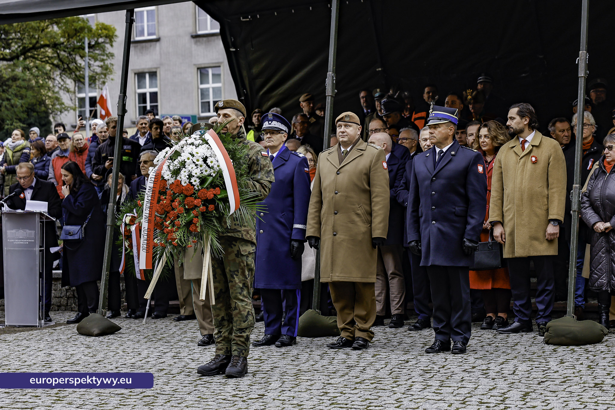 Narodowe Święto Niepodległości w Katowicach przed pomnikiem Józefa Piłsudskiego-99 Europerspektywy Święto Niepodległości: wojewódzkie obchody w Katowicach