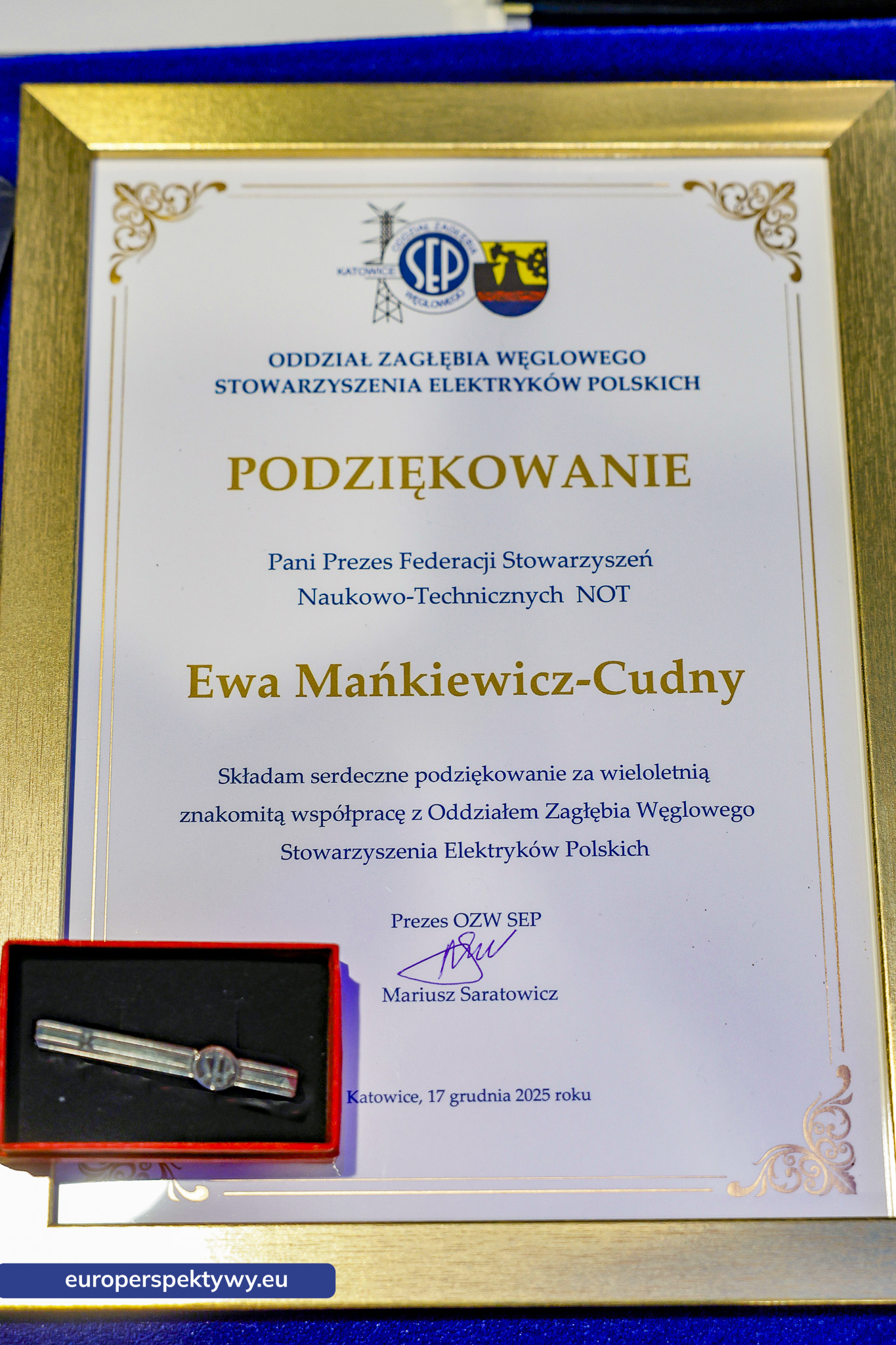 Europerspektywy Spotkanie Świąteczne OZW SEP: uroczystość nadania sztandaru i podsumowanie roku działalności