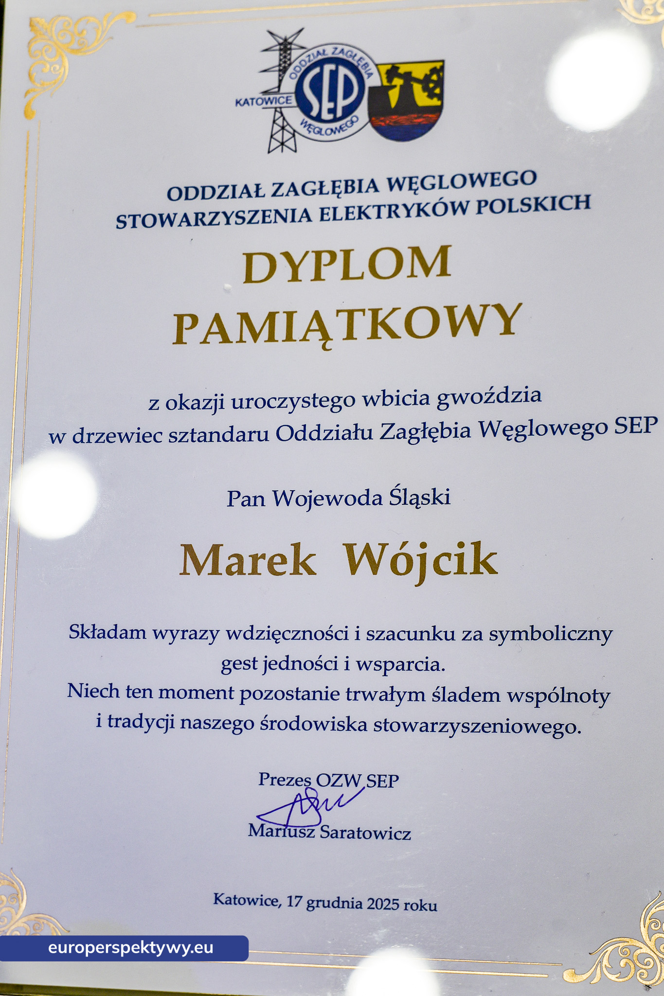 Europerspektywy Spotkanie Świąteczne OZW SEP: uroczystość nadania sztandaru i podsumowanie roku działalności
