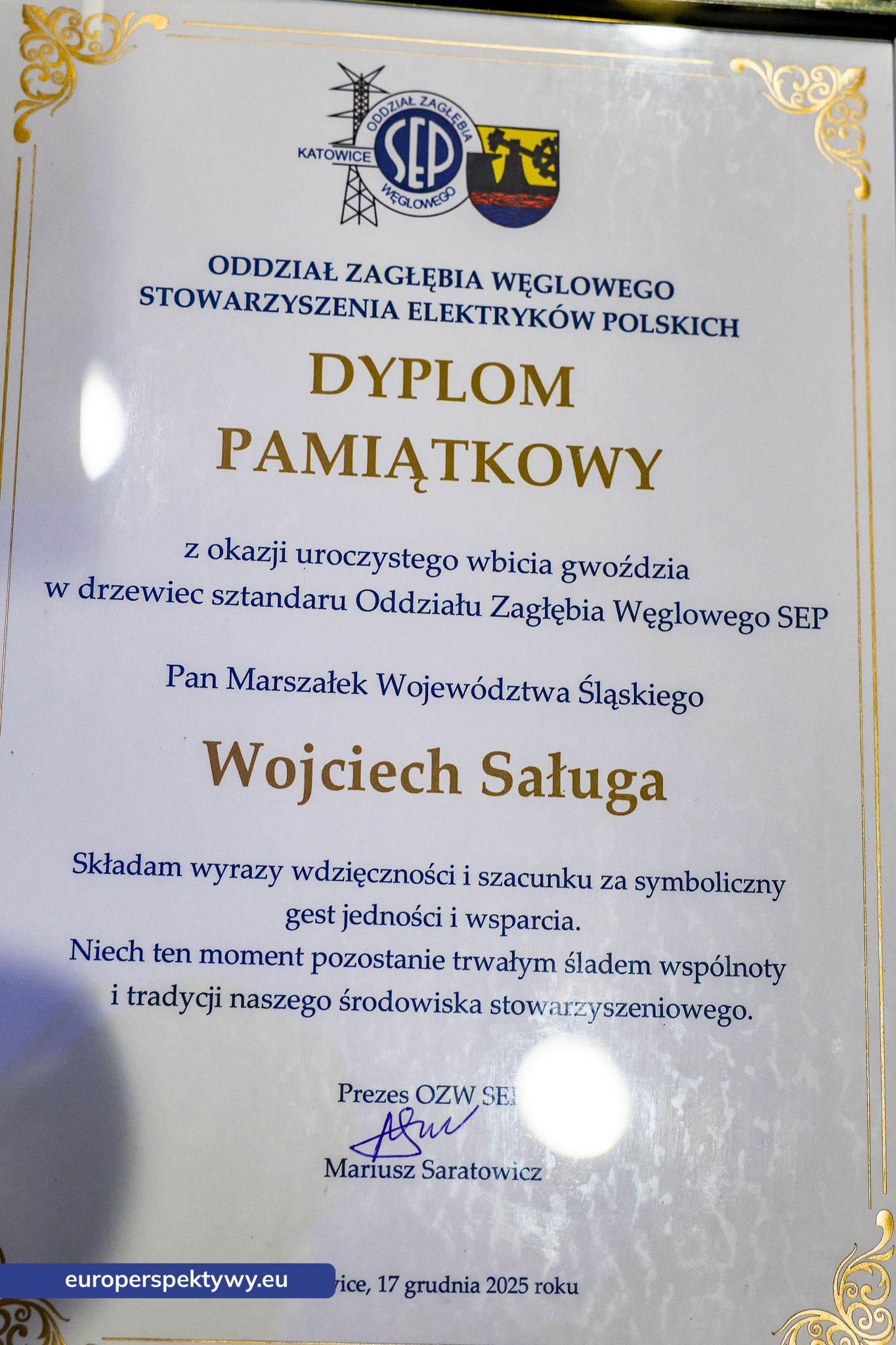 Europerspektywy Spotkanie Świąteczne OZW SEP: uroczystość nadania sztandaru i podsumowanie roku działalności