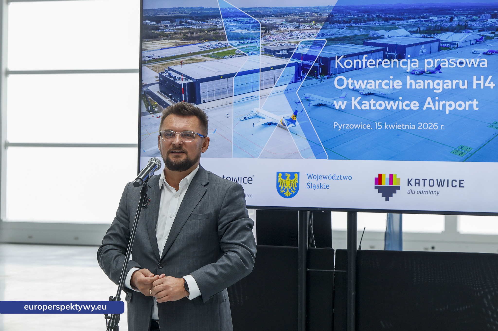 Katowice Airport Otwarcie Hangaru H4 Prezydent Miasta Katowice Marcin Krupa
