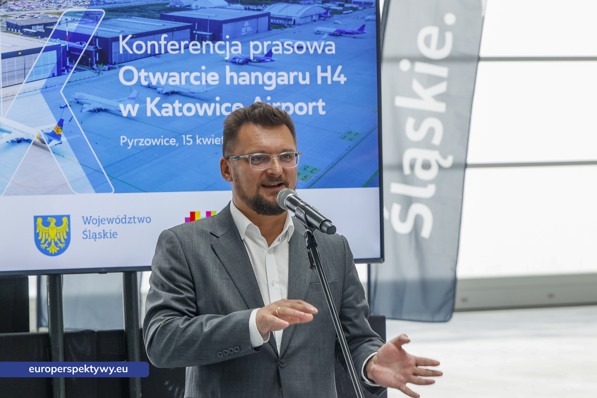 Katowice Airport Otwarcie Hangaru H4 Prezydent Miasta Katowice Marcin Krupa