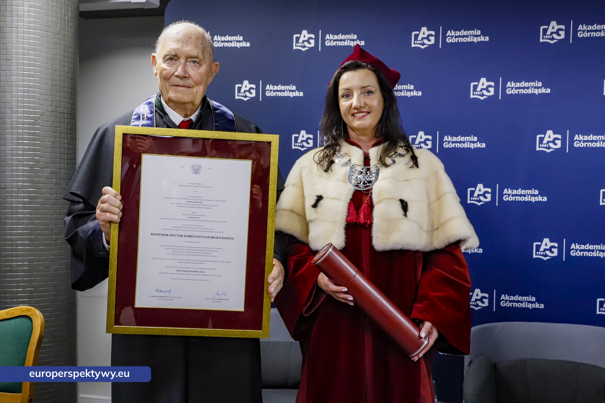 Europerspektywy Akademia Górnośląska uhonorowała prof. Jerzego Rokitę tytułem doktora honoris causa