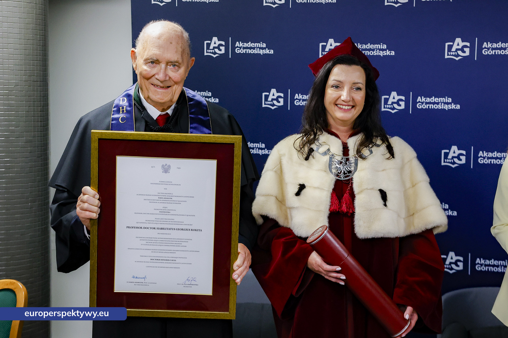 Europerspektywy Akademia Górnośląska uhonorowała prof. Jerzego Rokitę tytułem doktora honoris causa