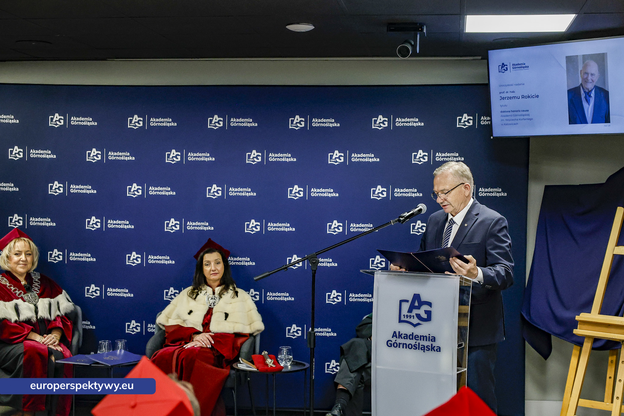 Europerspektywy Akademia Górnośląska uhonorowała prof. Jerzego Rokitę tytułem doktora honoris causa
