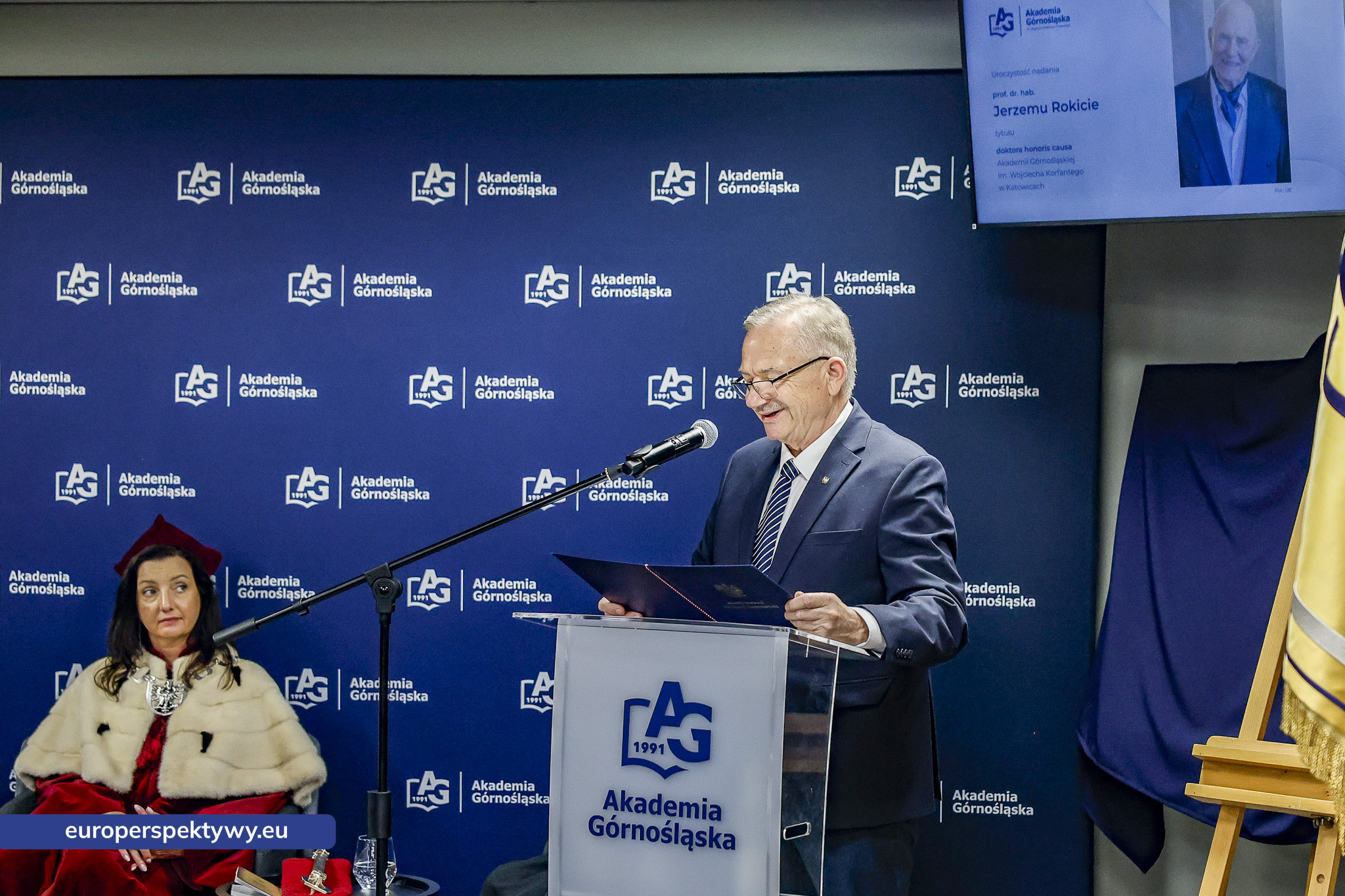 Europerspektywy Akademia Górnośląska uhonorowała prof. Jerzego Rokitę tytułem doktora honoris causa