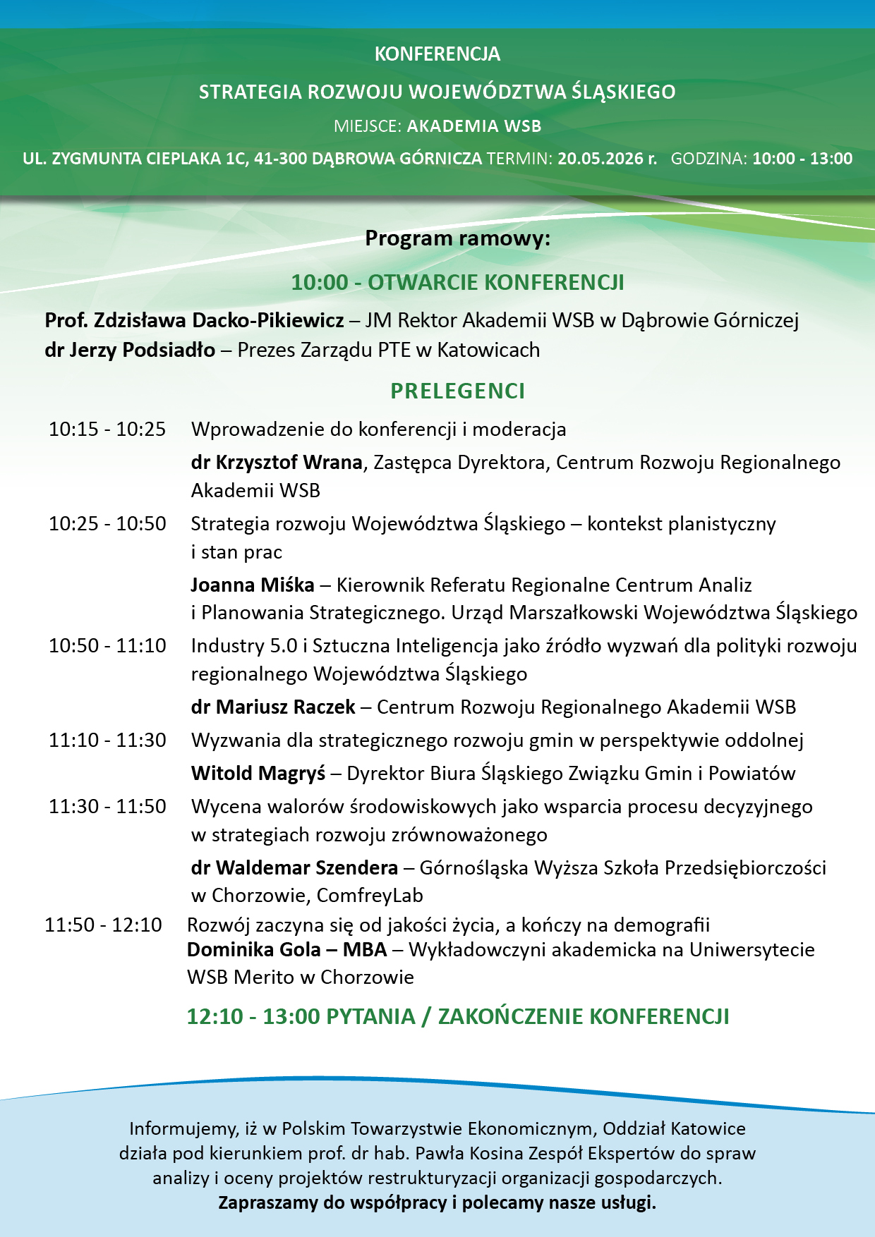 PTE - Konferencja "Strategia rozwoju województwa śląskiego"