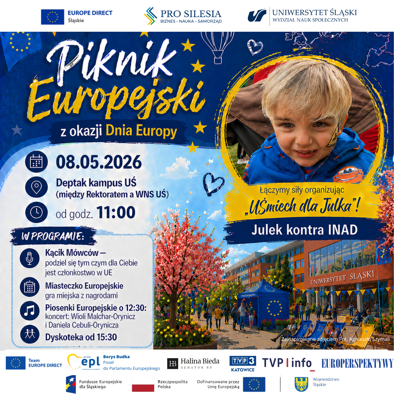 Piknik Europejski UŚmiech dla Julka - Pro Silesia - Europa Direct - Uniwersytet Śląski
