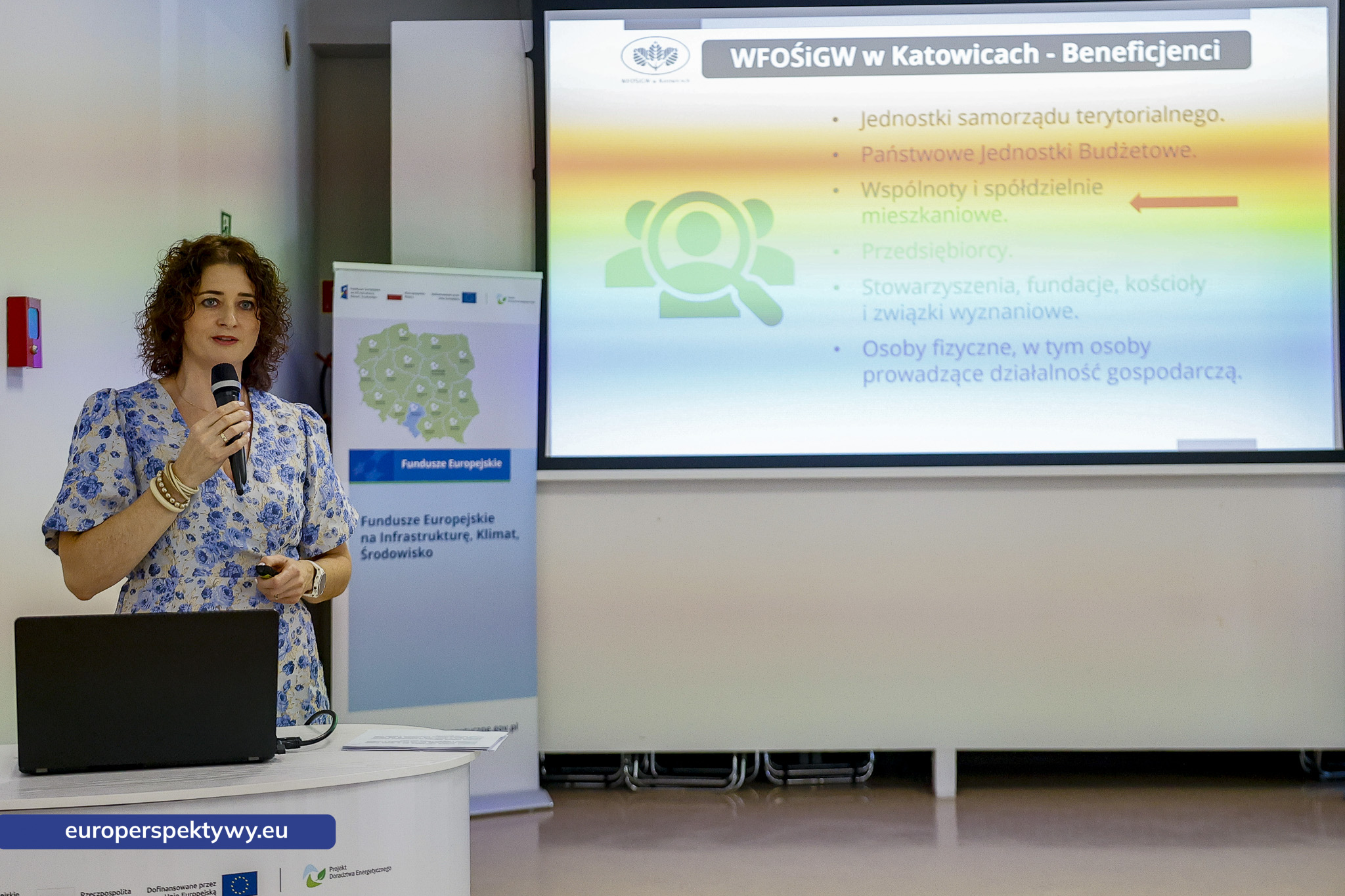 WFOŚiGW Spotkanie informacyjne-20 Europerspektywy WFOŚiGW: wsparcie dla transformacji energetycznej – spotkanie o programach „Ekowspólnota” i „Zamień piec na sieć”