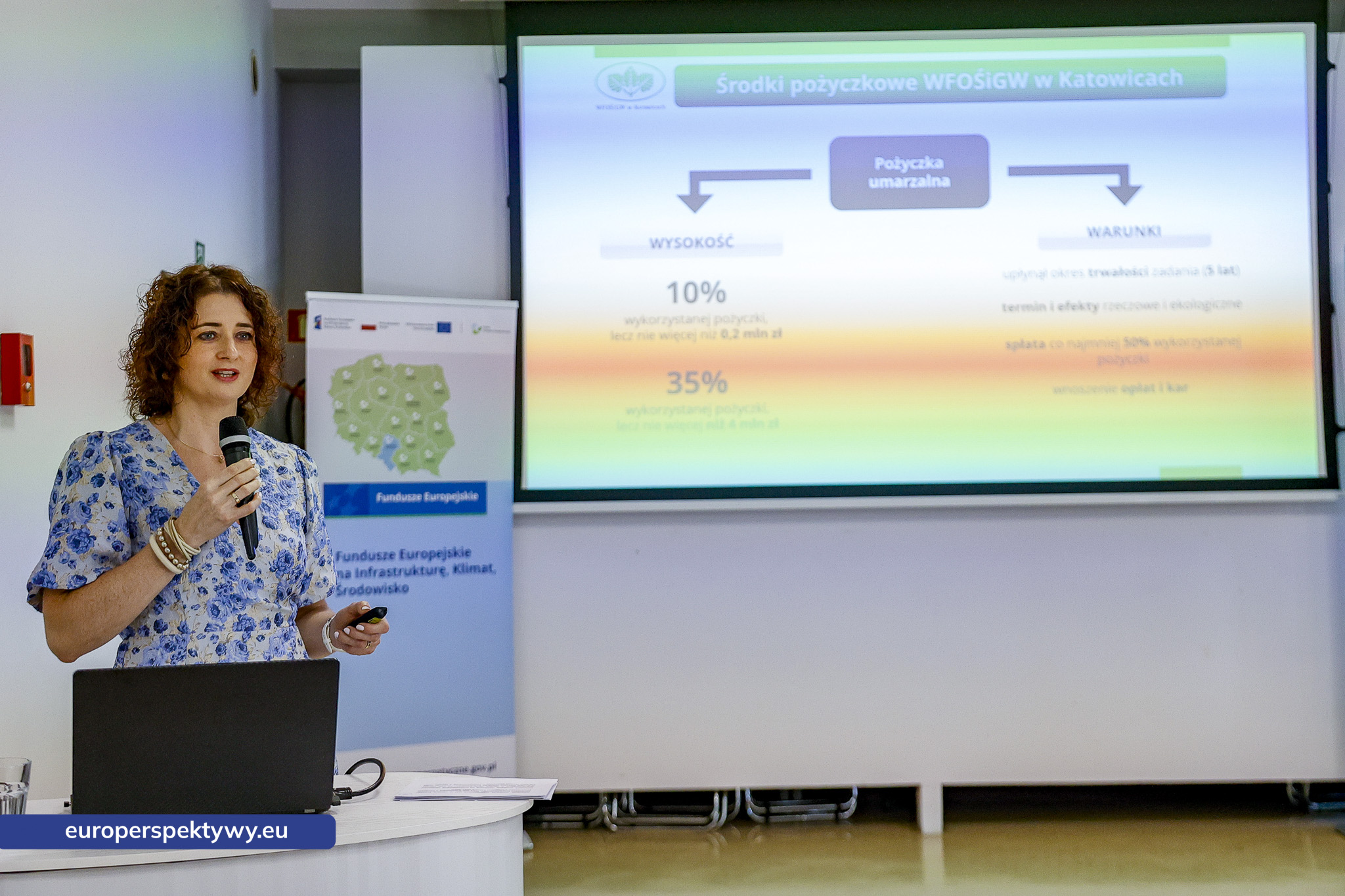 WFOŚiGW Spotkanie informacyjne-23 Europerspektywy WFOŚiGW: wsparcie dla transformacji energetycznej – spotkanie o programach „Ekowspólnota” i „Zamień piec na sieć”