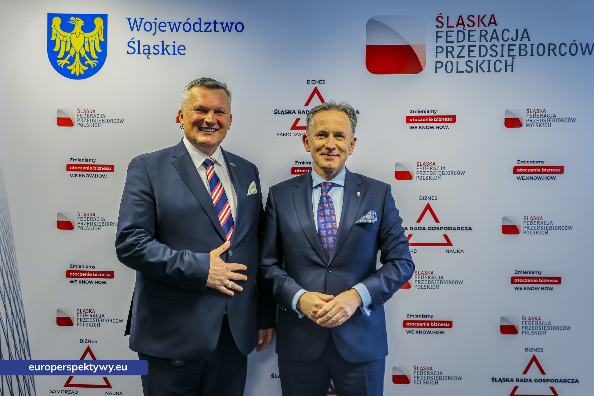 Michał Gawroński, przewodniczący Śląskiej Federacji Przedsiębiorców Polskich, i dr Rafał Żelazny, prezes KSSE